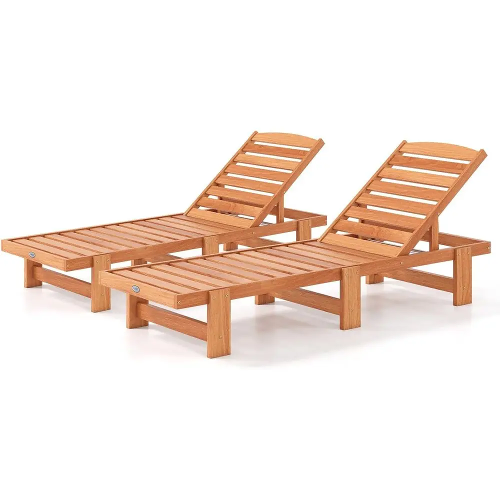 

Шезлонг для улицы из массива дерева, регулируемая спинка в 5 положениях, отделка тиковым маслом (2 шт.)