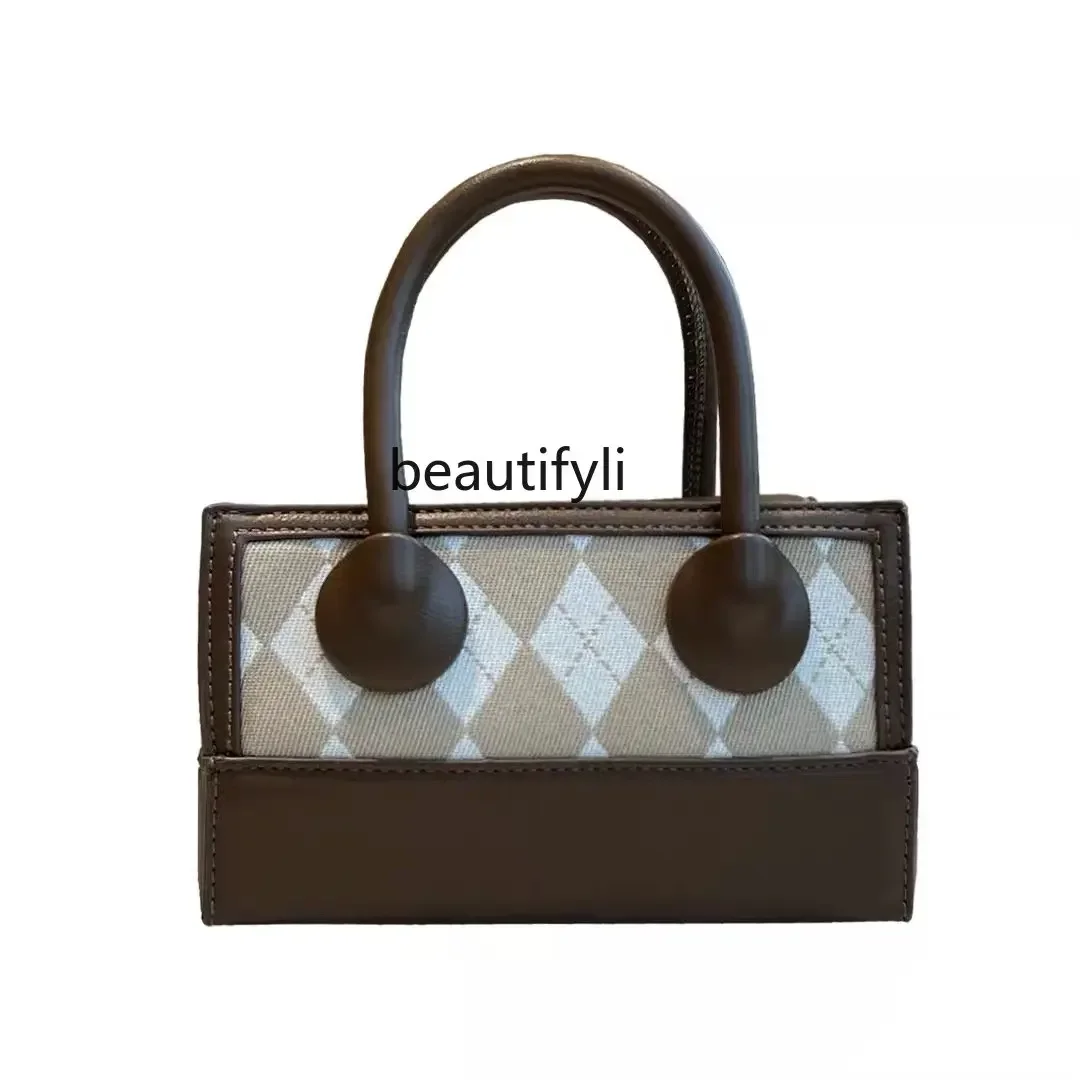 

L11 zq British Style Retro Diamond Fashion Portable Small Square Bag Casual Exquisite Mobile Phone Bag Small Bag