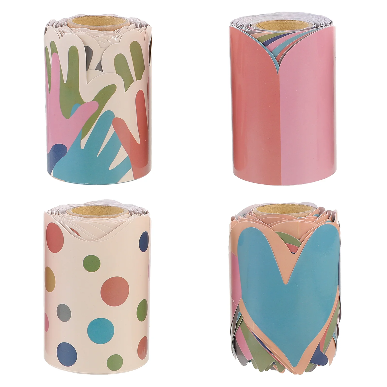 

4 Rolls Chalkboard Border Sticker Stickers Bulletin Accessory Decor Paper Blackboard DIY Cartoon Classroom for Trim Decorative