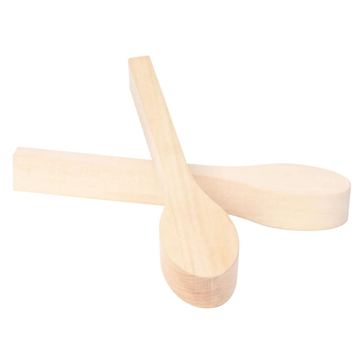 2 Pack Wood Carving Spoon Blank Beech Unfinished Wooden Craft Whittling Kit for Beginner