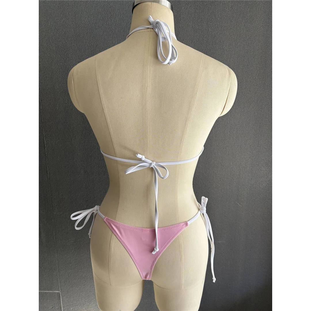 S - XL Sexy Neckholder-Bikini mit hohem Beinausschnitt, Damen-Badeanzug, zweiteiliges Bikini-Set, Badebekleidung, Badeanzug, Schwimmbekleidung V6244 – Detail 17
