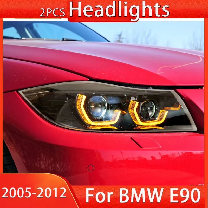 Car Head Lamp for BMW 3 SEREIES E90 LED Headlight 2005-2012 Headlights 320i DRL Turn Signal High Beam Angel Eye Projector Lens