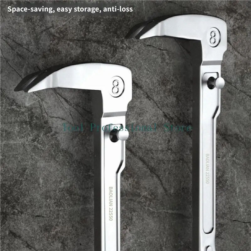 

57QF Professional Steel Paws Hammer And Pry Bar Set For Woodworking And Demolitions