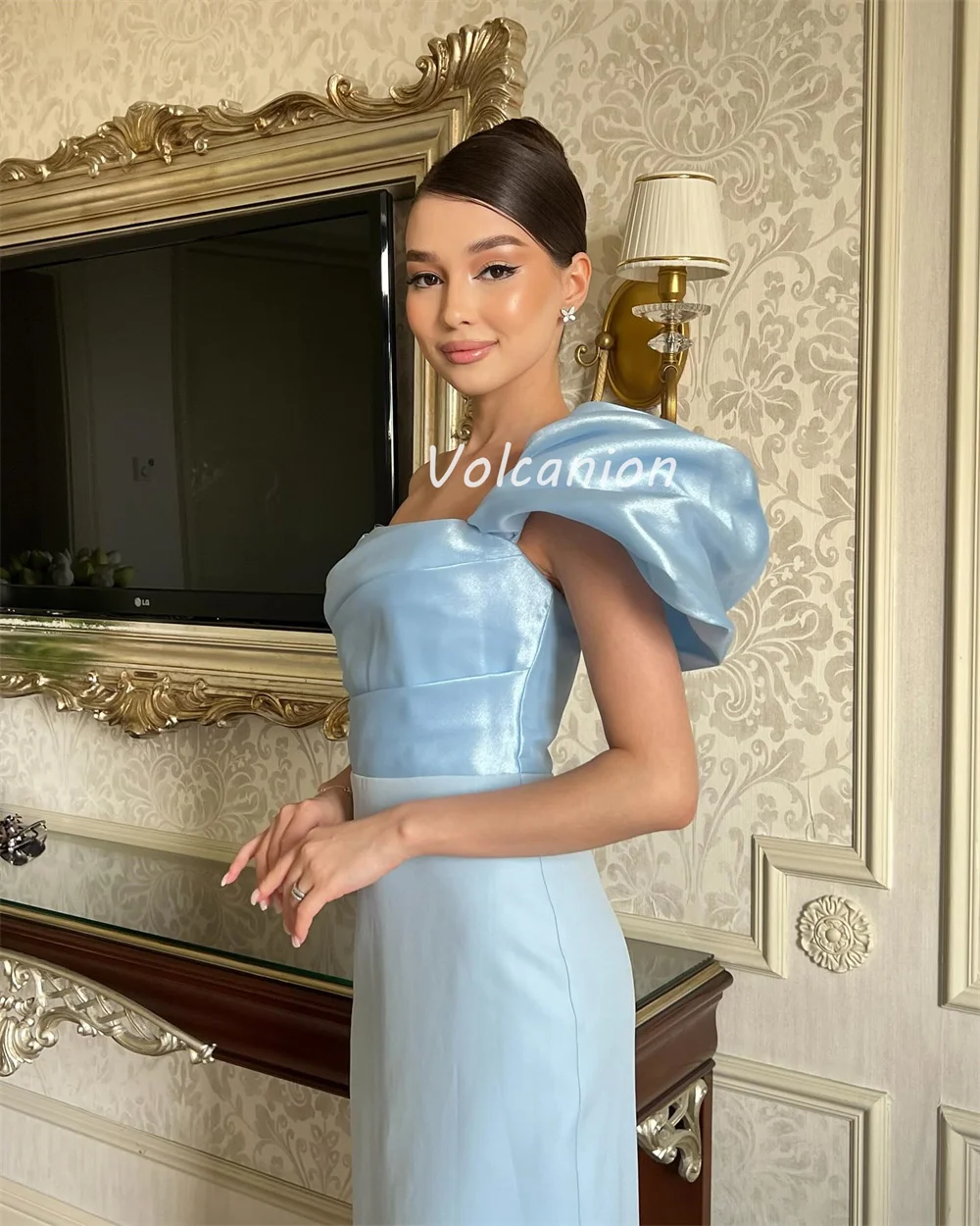 カスタマイズされた高品質フォーマルジャージープリーツマーメイドオフショルダーロングドレスオーダーメイドオケージョンドレスファッションモダンスタイル