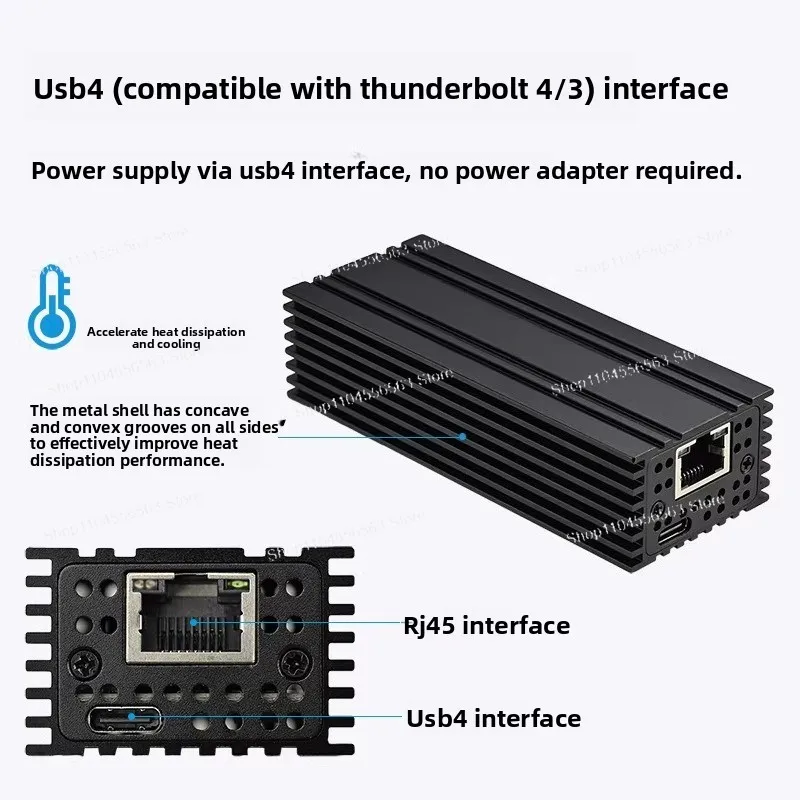 **USB4 to 10G Ethernet Adapter - Thunderbolt 3/4 Compatible, RJ45 Port for iMac/PC**