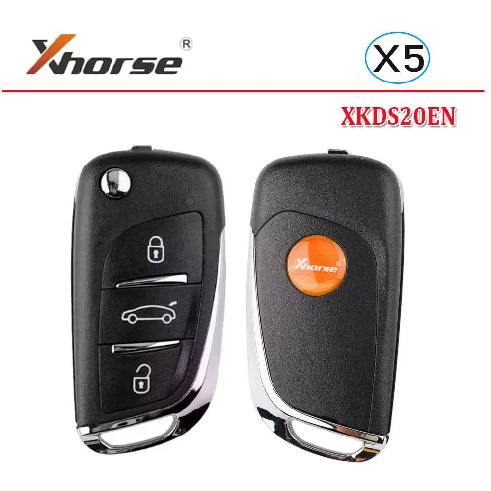 5pcs Xhorse XKDS20EN Wire Remote Key for DS Style 3 Buttons 2nd Generation of XKDS00EN Car Remote Key for VVDI2 Key Tool