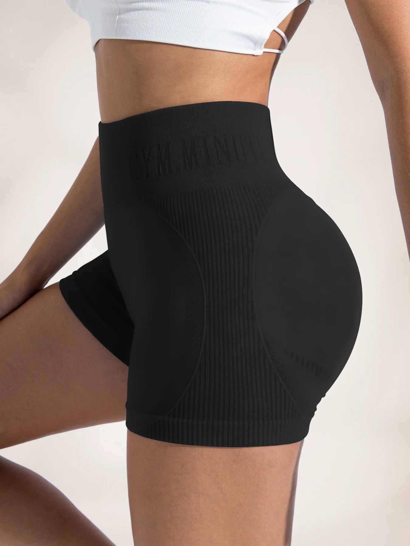 Damen Sand-Wash High-Waist Yoga-Shorts mit Bauchkontrolle und Po-Lifting-Effekt, Hochelastische Slim-Fit Sporthose für Laufen, Fitness und Workout – Detail 30
