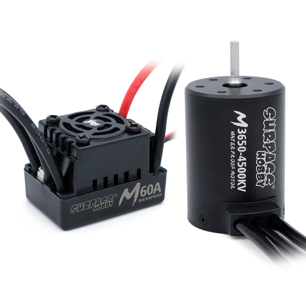 SURPASS HOBBY M540 M3650 M3660 Combo Waterproof Brushless Motor 3500/4200KV w/M45A/60A ESC for 1/10 1/12 RC Car Traxxas Off-Road