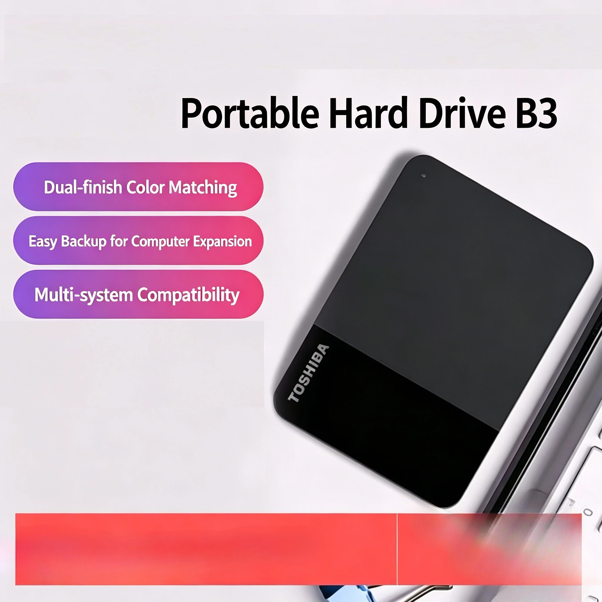 

New For Toshiba B3 1TB Canvio Ready USB3.0 Portable External Hard Drive 2.5 Inch Hard Disk for Laptop Mac/Android