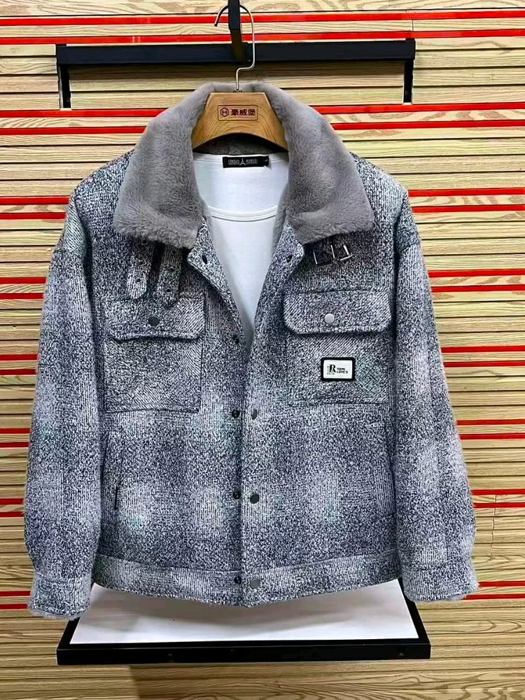 

Мужская модная высококачественная куртка на флисовой подкладке для осени и зимы, теплая, удобная, приталенного кроя, делового стиля, с длинными рукавами