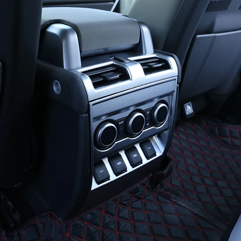 ABS Carbon Fiber Car Armrest Box Rear Air Outlet Anti-kick Trim Cover Accessories For Land Rover Defender 90 110 130 2020-2024