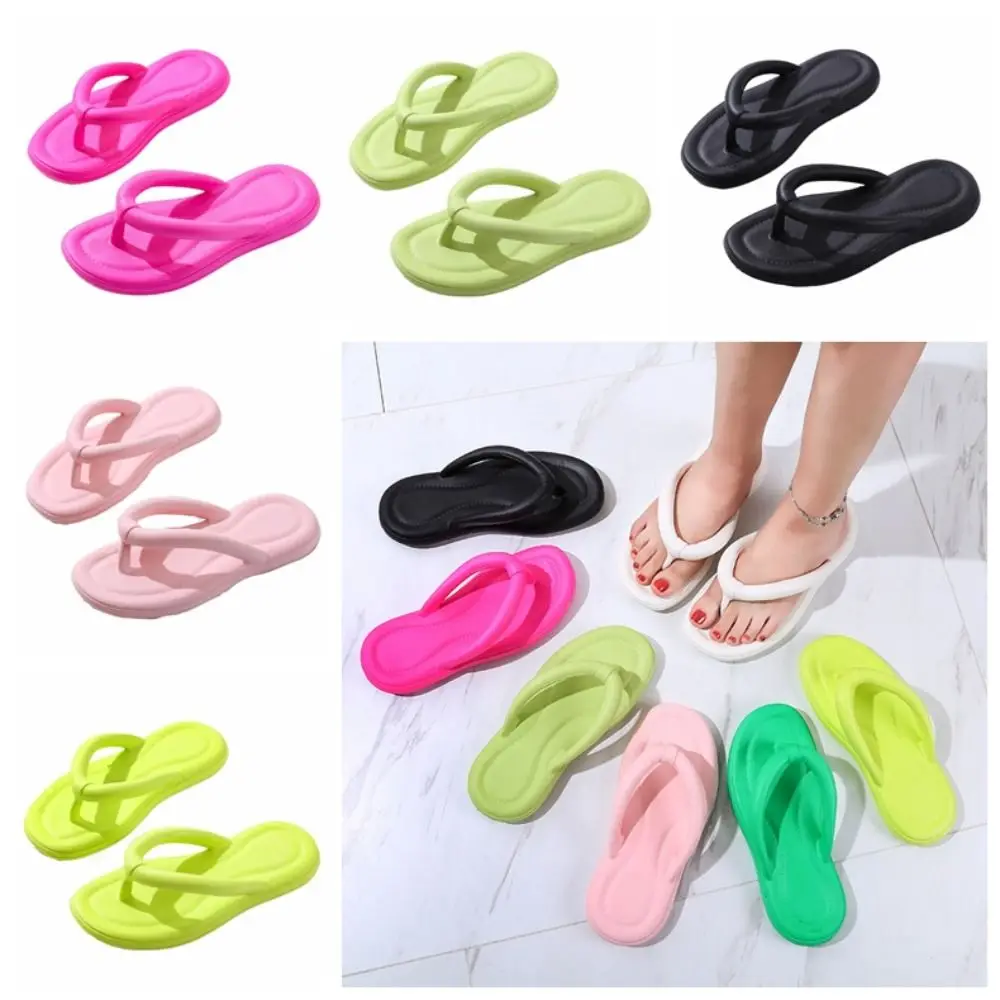 Lightweight Anti Slip Beach Flip Flops Soft Soled Clip Toe Women Slippers Beachwear EVA Summer Sandals Outdoor Indoor