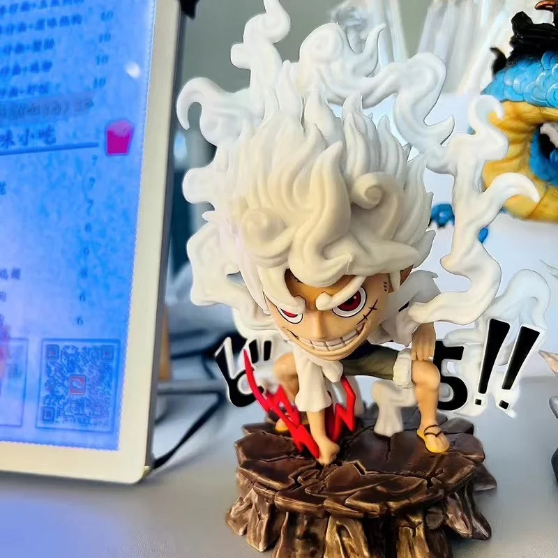 NEW 15cm One Piece Gear Fifth 5 Sun God Nika Luffy PVC White hair styling model statue toy collectible gift tabletop ornament