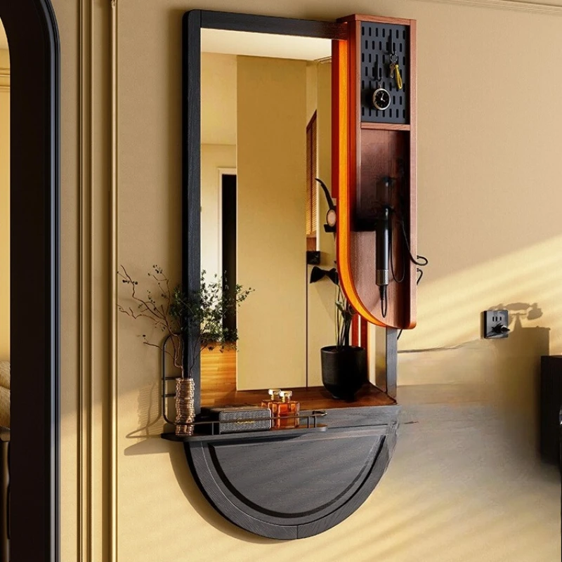 

Entrance full-body mirror, living room, medieval wall-mounted full-length mirror, bathroom, French mirror rack integrated