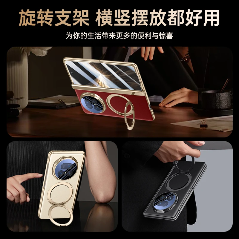 360 °   Obrotowe etui magnetyczne z obsługą MagSafe i osłoną ekranu HD/ochronną przed podglądaniem do Honor Magic V6 V5 z osłoną na zawias. — zdjęcie produktu 5