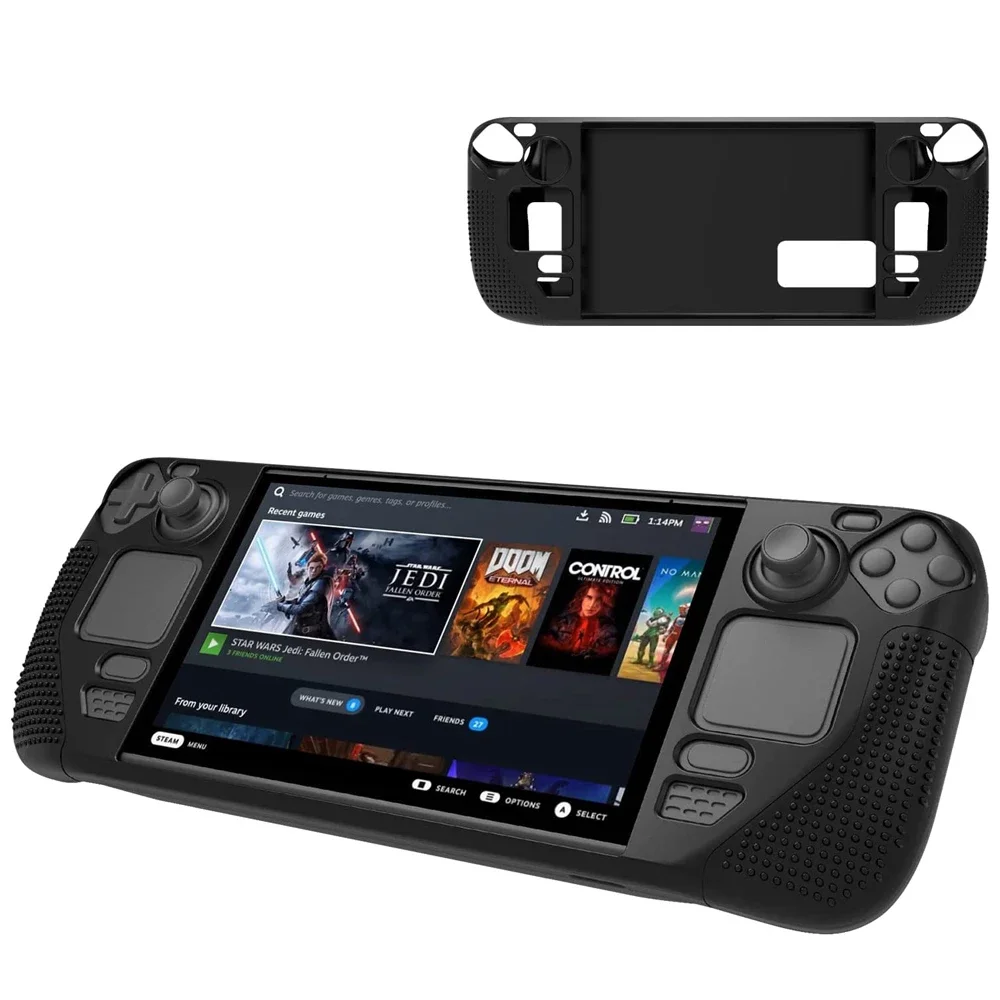 HEYSTOP For Steam Deck Anti-slip Particles Game Console Silicone Protective Cover for Steam Deck Protective Case Shell