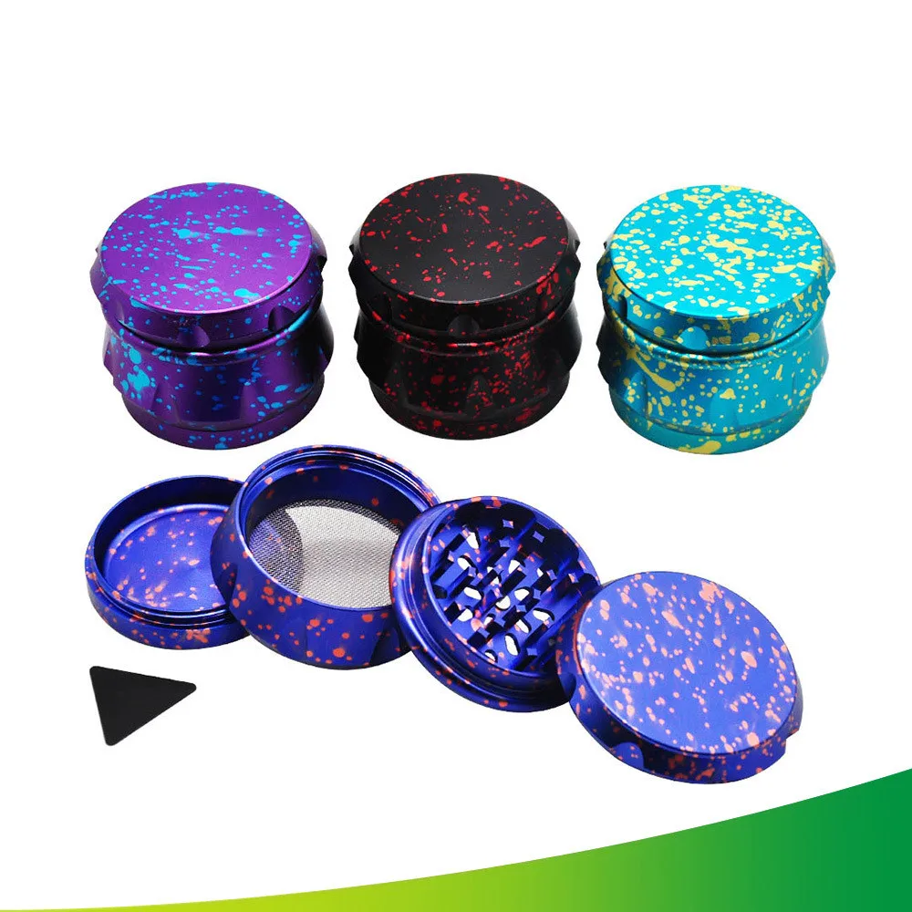 1pc Zinc Alloy Herb Grinder 4-Layer Portable Manual Tobacco Spice Crusher Metal Cigarette Herbal Hemp Mill Smoking Accessories