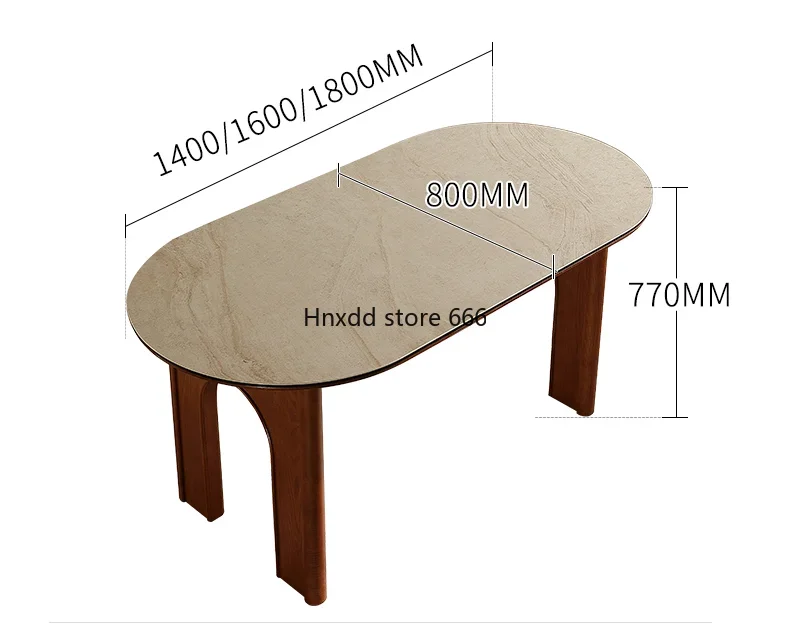 Modern simple Kalai travertine rock slab solid wood dining table