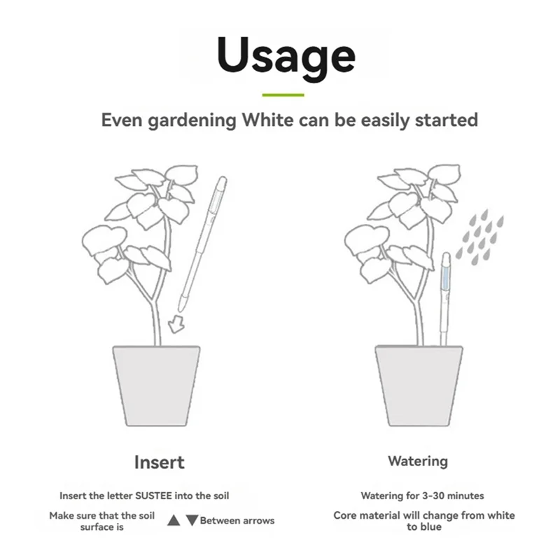 トップセールアクアメーター、4個、植物土壌水分センサー、観葉植物土壌水分計、屋内鉢植え植物に最適 (S)