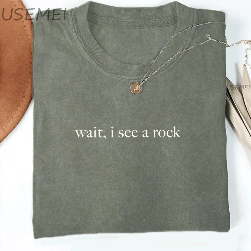 

Wait I See A Rock Shirt Funny Geologist Shirt Science T-Shirt Geology Teacher Gift Rock Lover Tshirt High Quality Oversized Tee