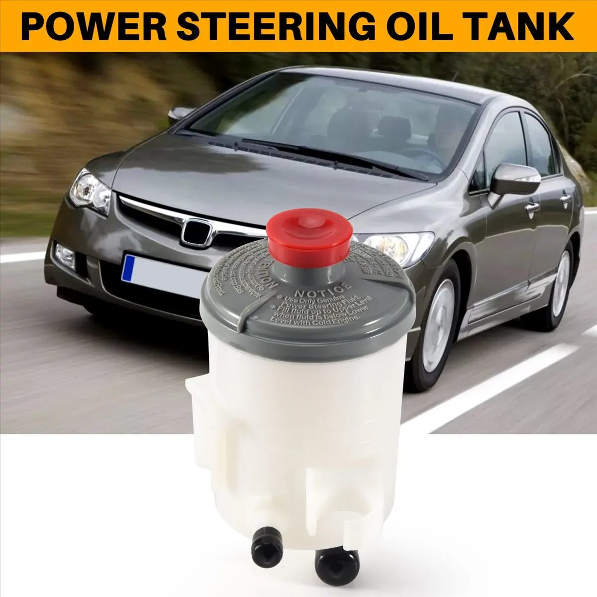 Compatible 53701-S9A-003 Power Steering Pump Oil Tank Fluid Reservoir Oil Tank Bottle for 2002-2006