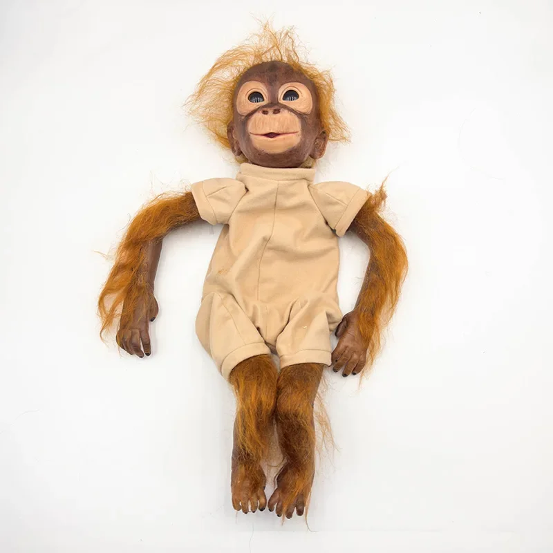 20inch Already Painted Doll Parts Ape with Mohair on limbs Cute Monkey DIY Toy Brown Hair