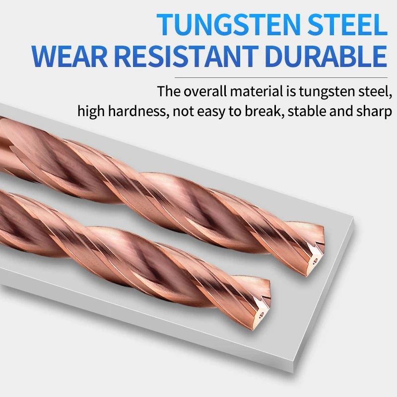 Broca de carburo 3D de 3-12mm, orificio interior a través del refrigerante para herramienta CNC eficiente de acero, broca de refrigerante interno de acero de tungsteno