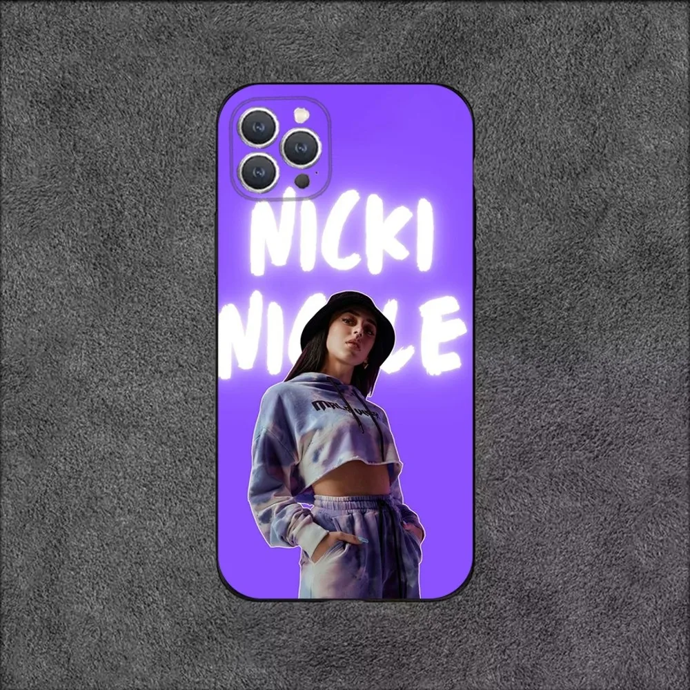 Singer N-Nicki Nicole  Phone Case For iPhone 15,14,13,12,11,Plus,Pro Max,XS,X,XR,SE,Mini,8,7 Soft Silicone Black Cover