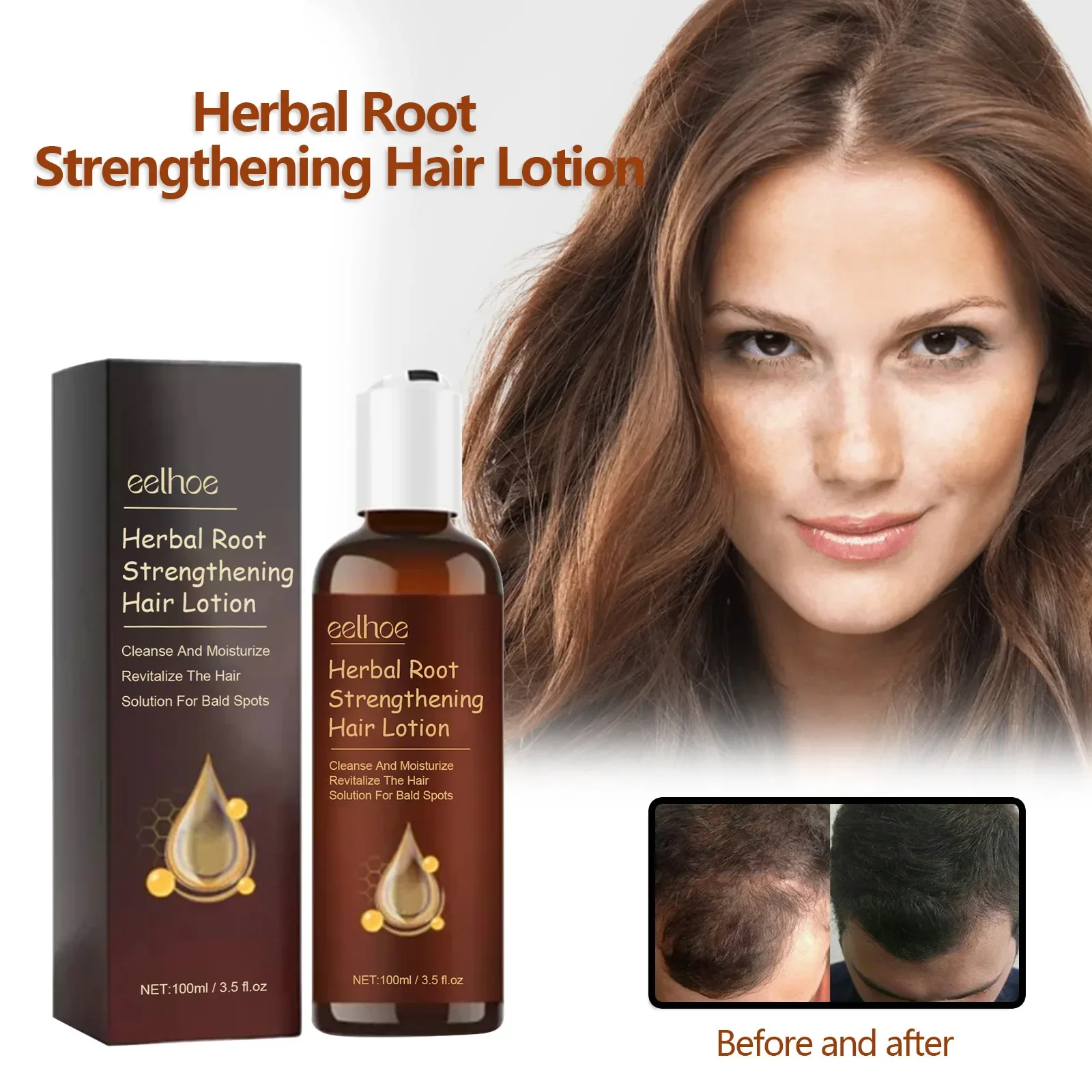 EELHOE Herbal Root Dense Hair Emulsion Firming and Thickening Hairline Repair Strong, Nourishing and Moisturizing Hair