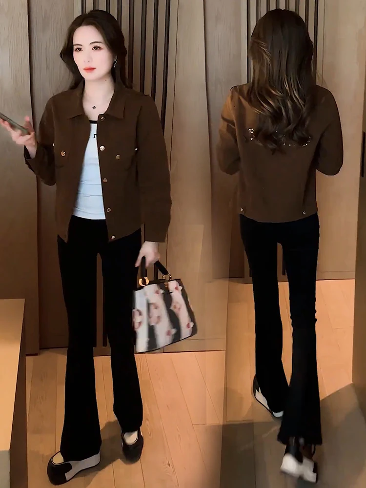 

Fashionable Casual Short Denim Jacket Women's Loose Slimming Spring Autumn Top Trendy Casual Style Ladies' Short Coat