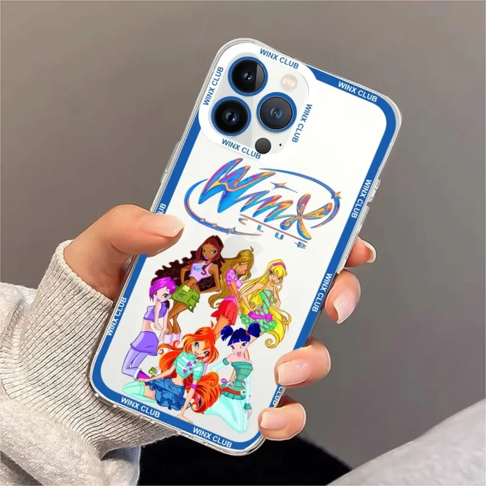 W-Winx Clubs Phone Case For iPhone 11 12 Mini 13 14 Pro Max Transparent Shell