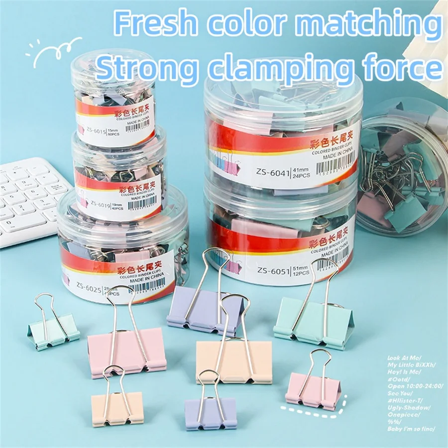 Colorful Metal Paper Clips High Quality Binder Clips Document Office School Stationery Binding Learning Supplies Free Shipping