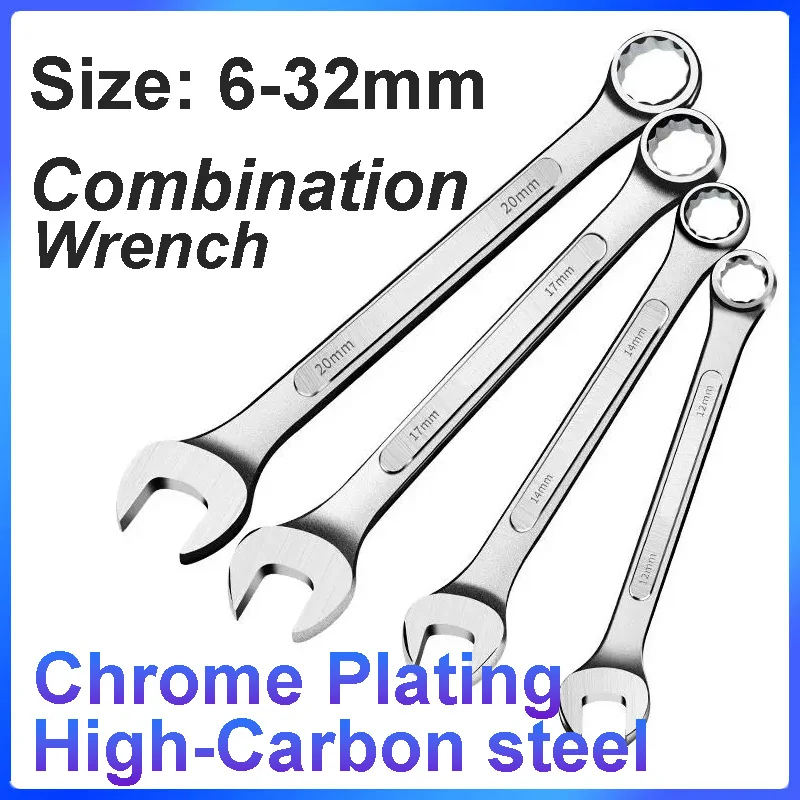 

1Pcs 6-32mm Combination Wrench Hex Spanner Metric Torx Ring Open-ended Spanner Hardware Parts Automotive Repair Hand Tools