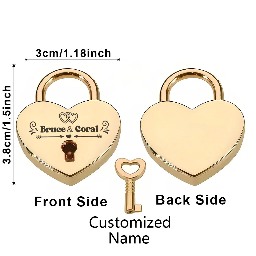 1 قطعة سهام الحب الكرتونية المتناظرة اسم مخصص نقش قفل صغير على شكل قلب قفل قفل الحب قفل الرغبات #4