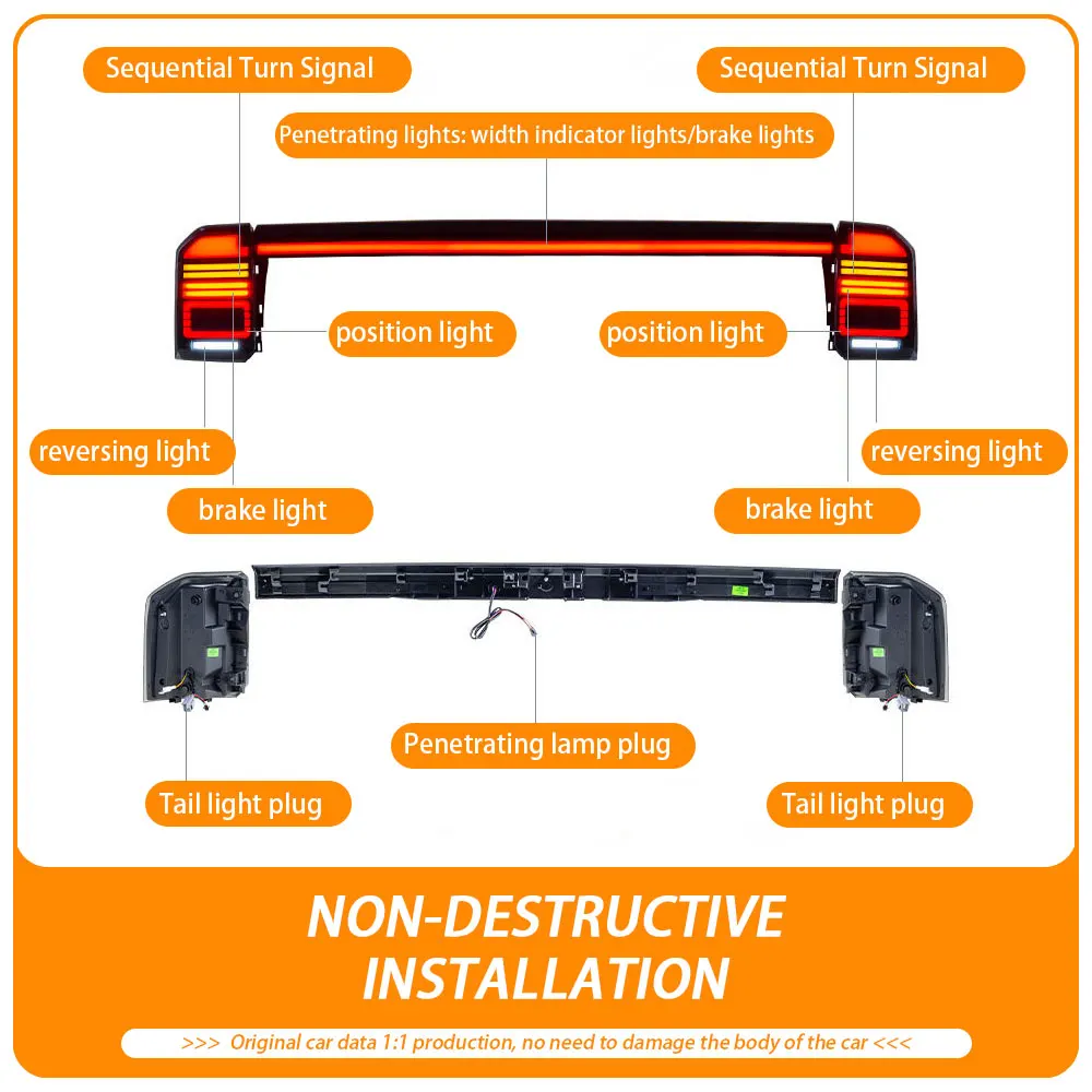 LED Tail Lights Assembly +Upgrade High Quality LED Dynamic trunk Light for for Prado LC250 2024 2025