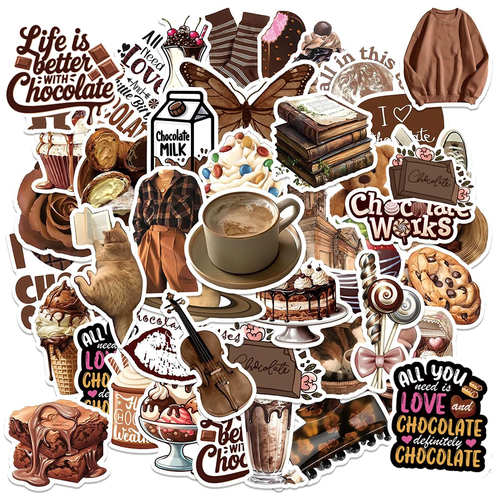 10/30/50 個チョコレート漫画美的ステッカーかわいい女の子装飾デカールおもちゃギフト防水 DIY 日記ラップトップ電話