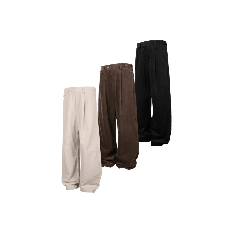 

Вельветовые прямые брюки EMEEasy Success в американском стиле ретро, свободные плиссированные повседневные брюки, длинные брюки для мужчин и женщин