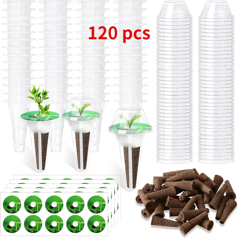 120pcs/set Planting Basket Grow Sponges Planting Sponge Blocks for Aerogarden Plant-Hydroponics Soilless Growing System Garden