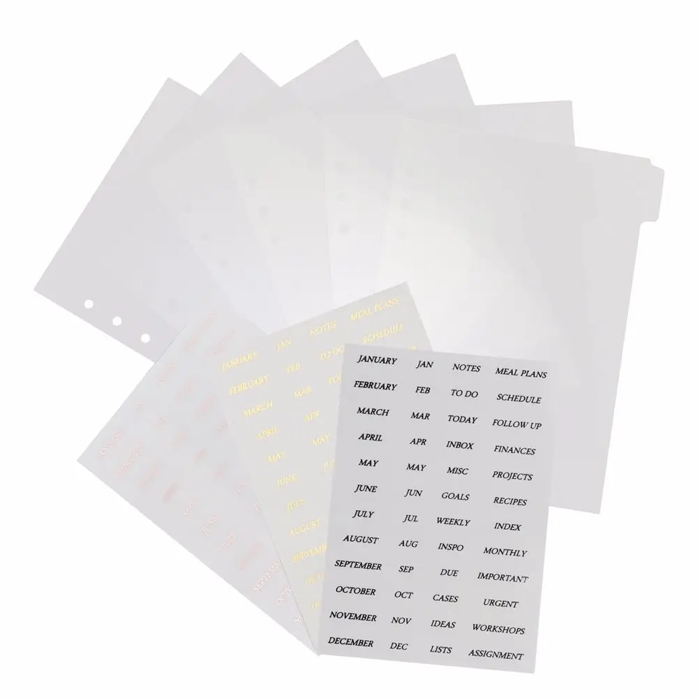 Loose Leaf Sticker Separator Page Binder Index Separator Diary Book Sticker Page Dividers Binder Index Dividers
