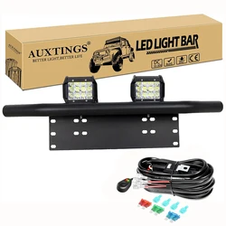 2 Pcs 4-9 inch 36W 72W LED Light Bar with 12V Wiring Harness Kit, License Plate Bracket for Offroad Car Truck SUV 4x4 4WD