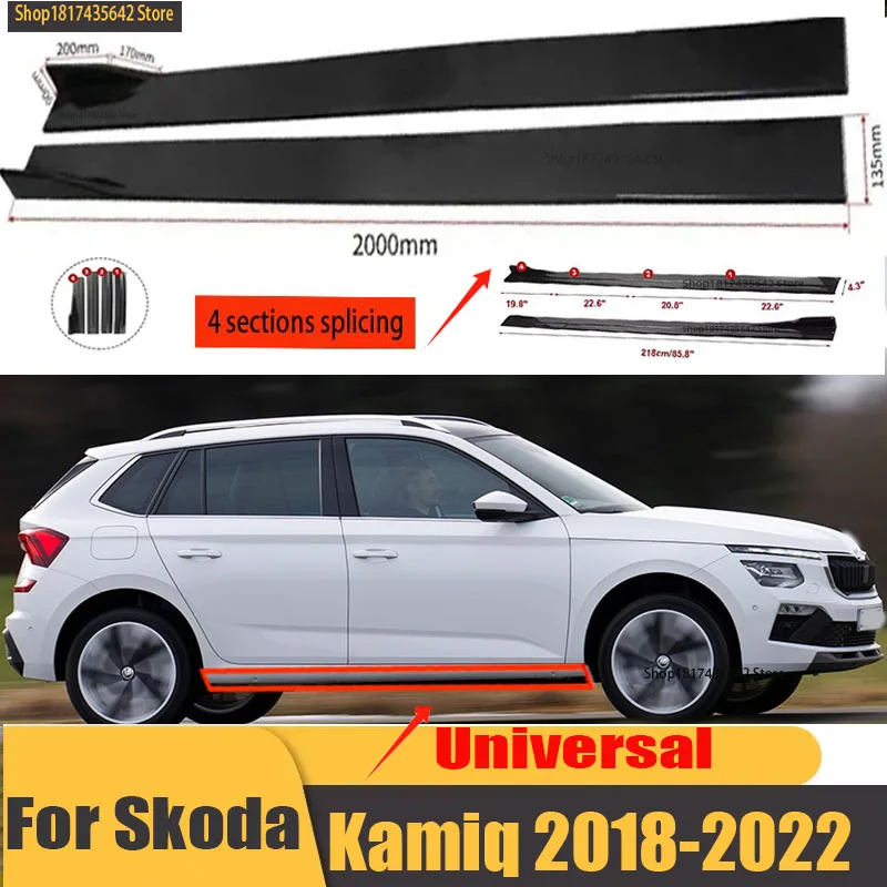 

Universal Car Side Skirt 8 Pcs 2.2m Winglet Splitters Lip Side Spoiler For Skoda Octavia Fabia Superb Rapid Karoq Yeti Kodiaq