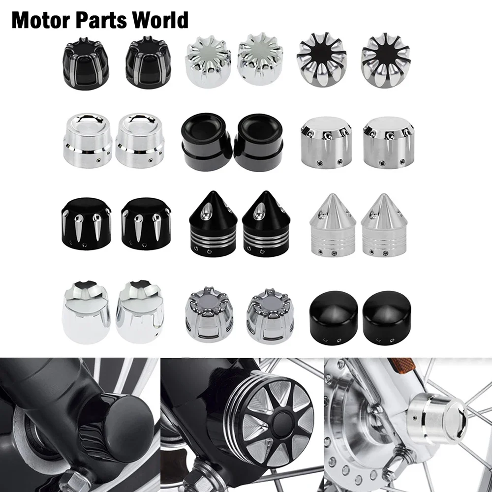 Motorcycle 29mm Front Axle Nut Cover Cap Bolt CNC Aluminum For Harley Touring Softail Breakout Dyna Street Bob V-Rod VRSC FLTR