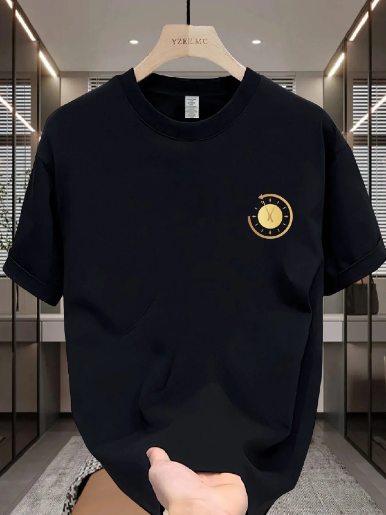 

1 шт. Мужская повседневная футболка с круглым вырезом — однотонная футболка из 100% хлопка с короткими рукавами, удобный всесезонный спортивный топ обычного кроя