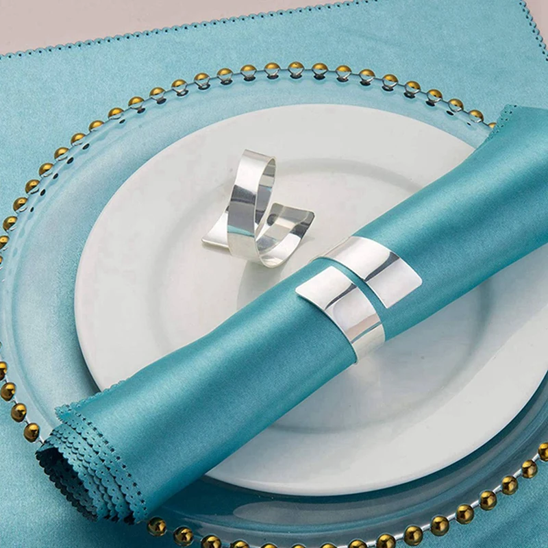 32 Pcs Napkin Rings Handcraft Dinner Table Napkin Holders Alloy Napkin Rings For Wedding Party