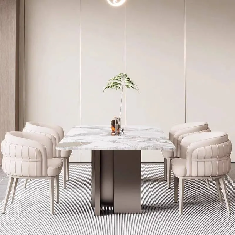 تنجيد كراسي الطعام الفاخرة مسند الظهر وسادة الغرور الأريكة الطعام كرسي غرفة المعيشة تصميم أثاث Sillas Para Comedor #4