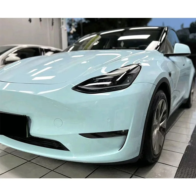 Crystal Series Car Wraps Vinyl Rolls Glossy Ice Blue Car Wrapping Film