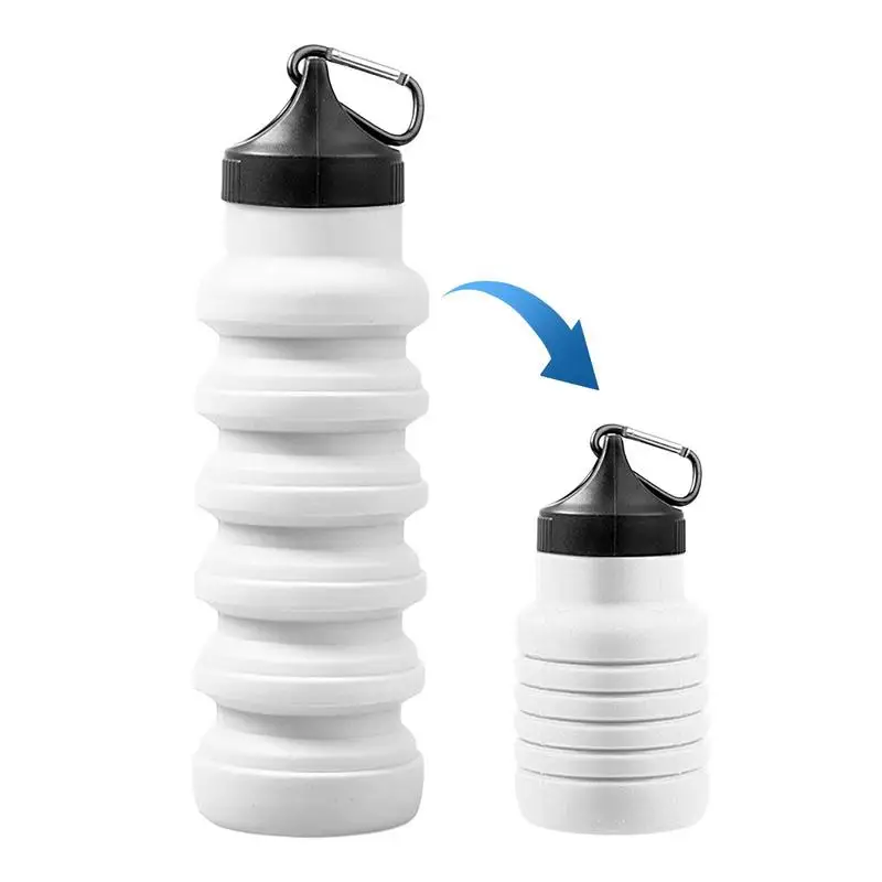 3 Styles Collapsible Water Bottles Silicone Folding Bottle Portable Leak Proof Water Bottles High Temperature Resistance 3 Color