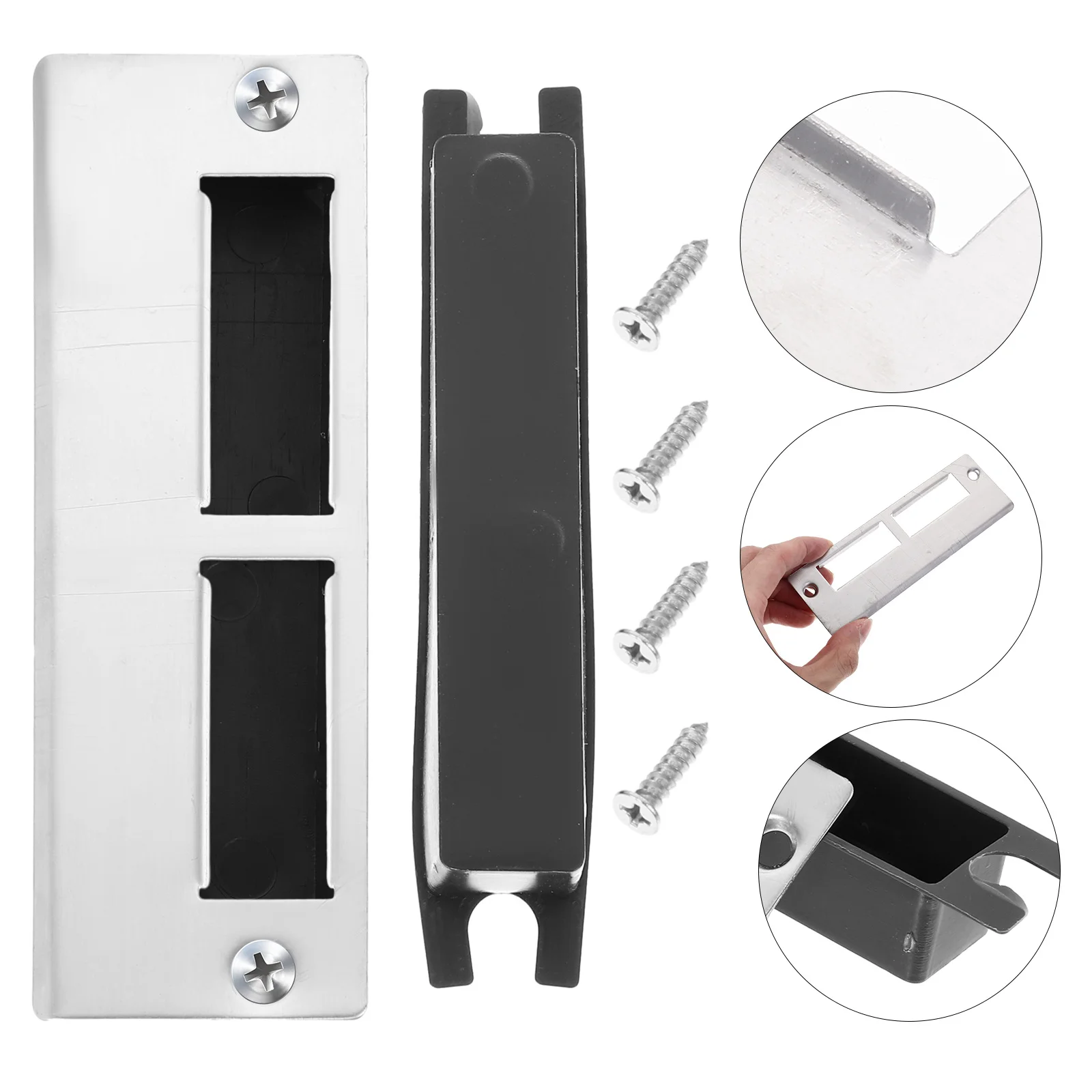 

1Set Door Strike Plate Door Reinforcement Deadbolt Cover Plate Heavy Duty Installation Hole Filler Deadbolt Cover
