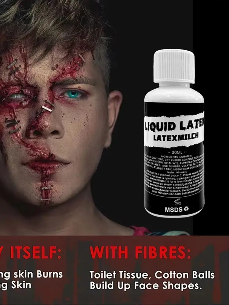 Maquillage liquide en Latex pour Halloween, effets de Film de Zombie, effets spéciaux, cosmétique SFX, peinture pour le visage et le corps, réaliste et lavable