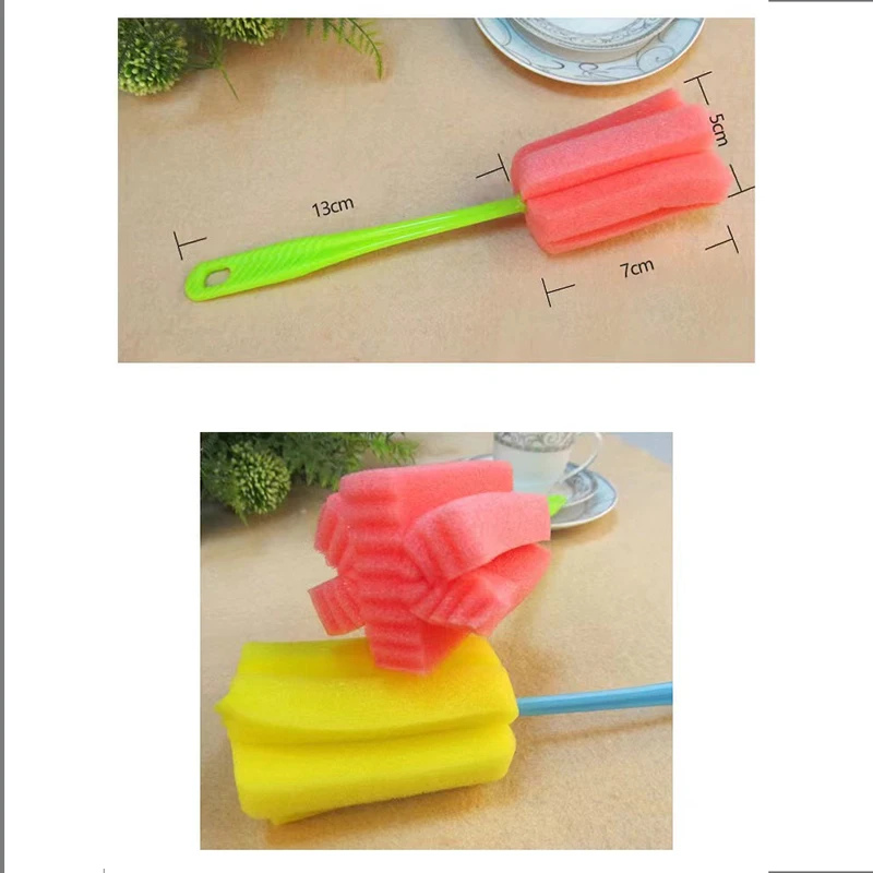 Long Handle Baby Bottle Brush Soft Sponge Brush Water Bottle Glass Cup Washing Cleaner Tool Kitchen Cleaning Tool Specialty Tool